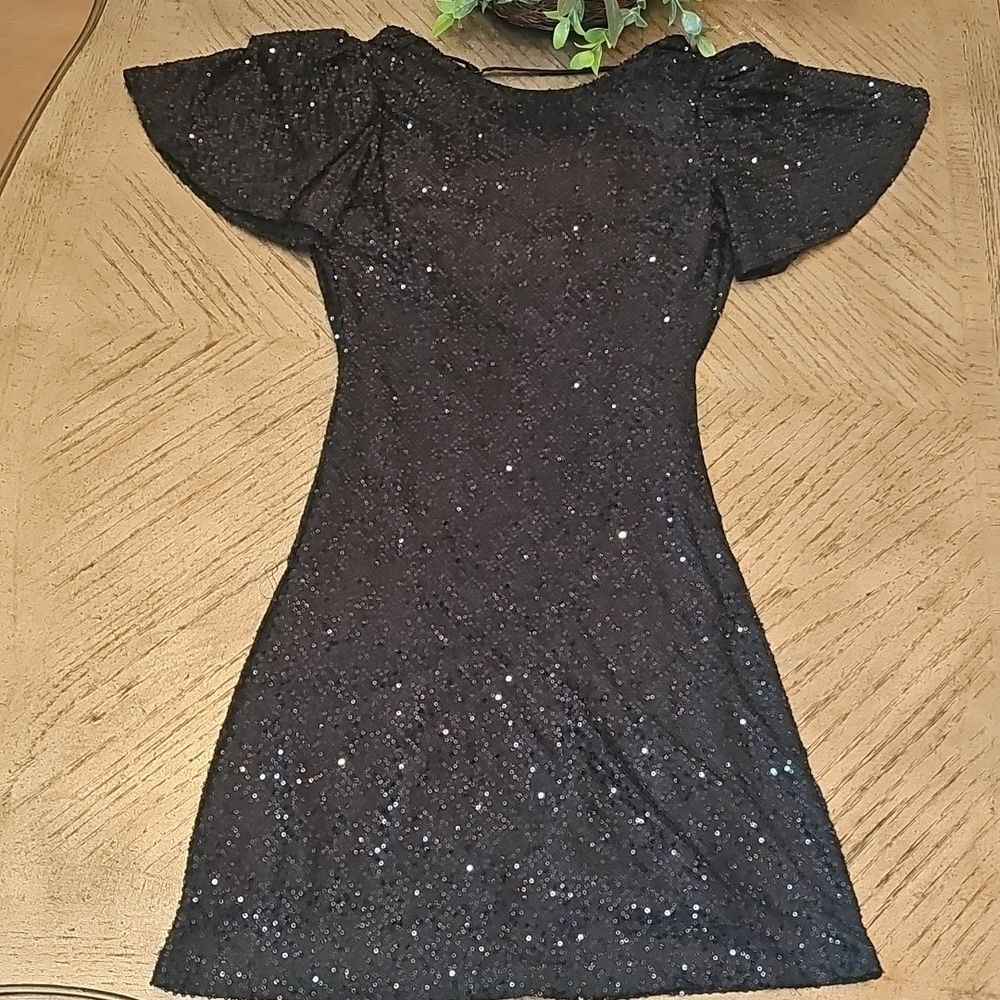 ASTR Black Sparkly Mini Dress XS FITS A SMALL TOO